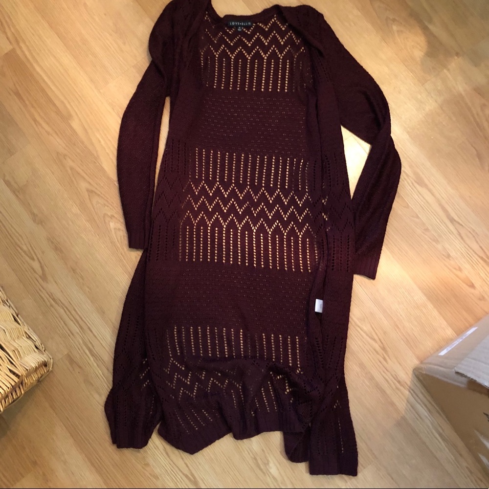 Long sleeve duster cardigan